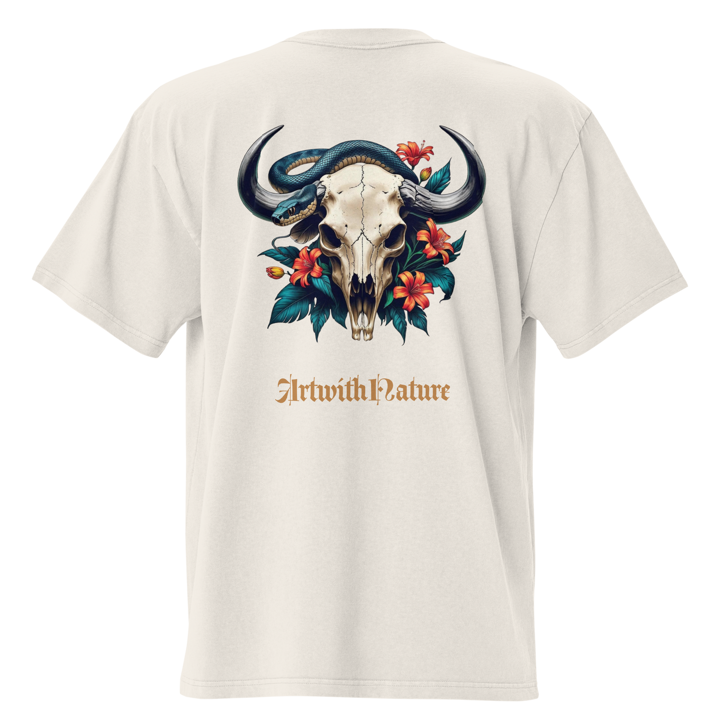 Oversized faded t-shirt - AWN - Flower Skull