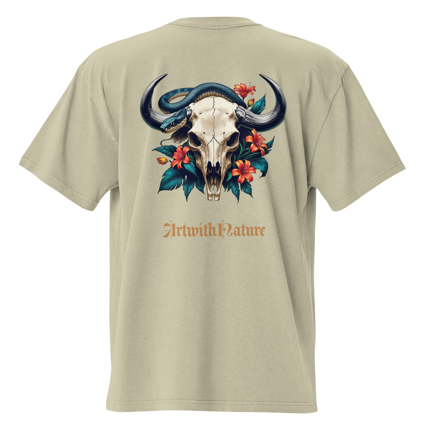 Oversized faded t-shirt - AWN - Flower Skull