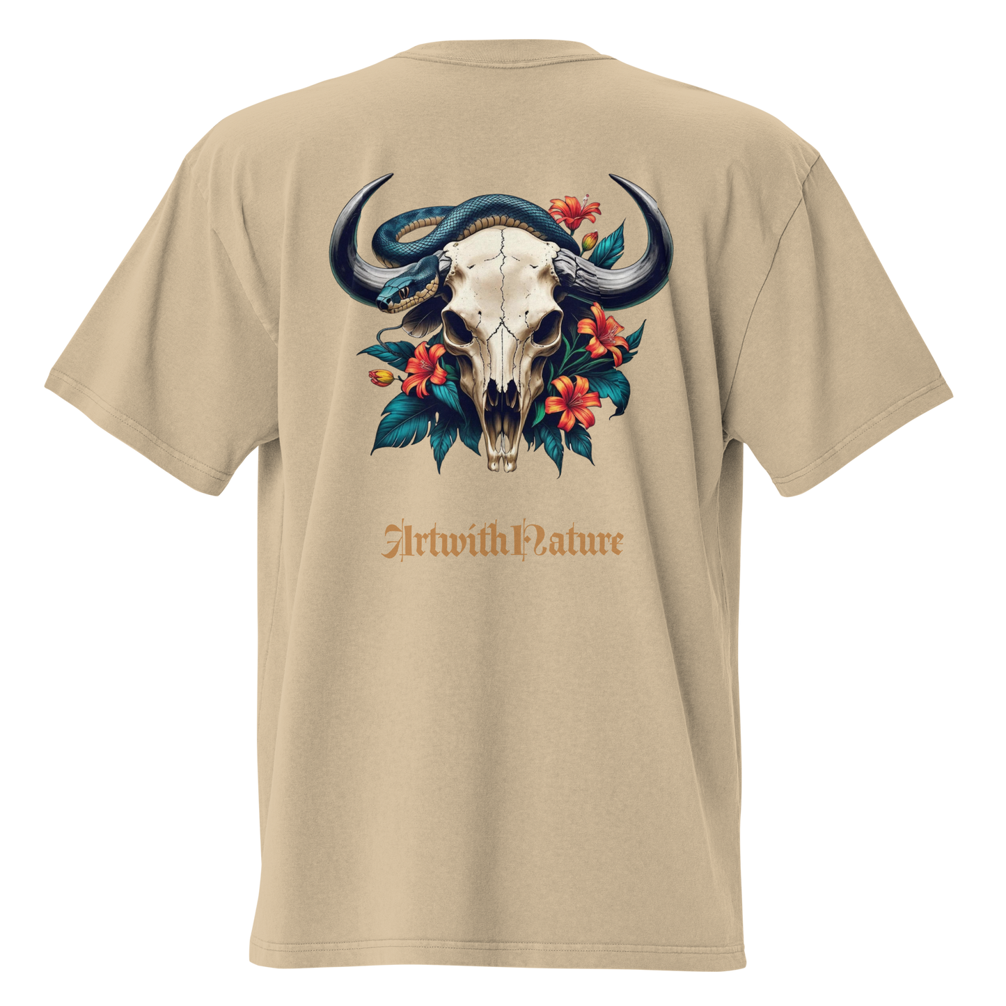 Oversized faded t-shirt - AWN - Flower Skull
